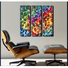 Image of 3 Splashy Rainbow Paintings - Custom Painted for You.