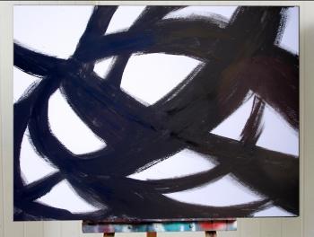 Image of Black Soho 48x36 Painting 1.5 Gallery FREE SHIPPING