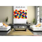 Image of Sale - Sunny Color Blocks 24x30 Art Abstract Painting Modern