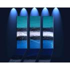 Image of 3 Blue Sky Aqua Oceans - Aqua Marine Ready to Hang Art Modern Abstract Paintings