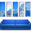 Image of  5 Blue Success Paintings - Original Painted Art - FREE SHIPPING