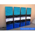 Image of New - 1 Blue Aqua Success Sunset Paintings FREE SHIPPING