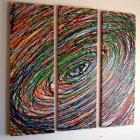 Image of Sale - 3 Piece Beachy Art  Green Blue Indiglo Vertigo 